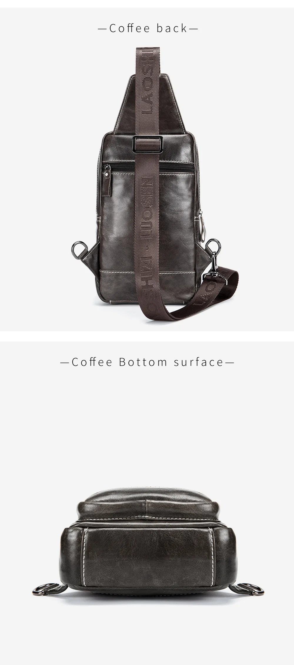 Cow hide genuine leather cross body bag