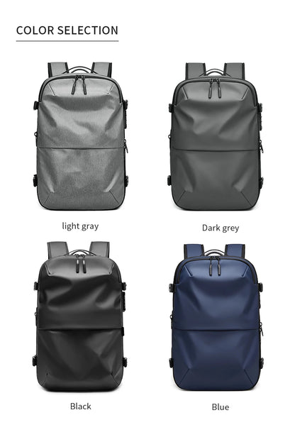 Ben Nevis backpacks in light gray, dark gray, black, and blue colors displayed on a white background
