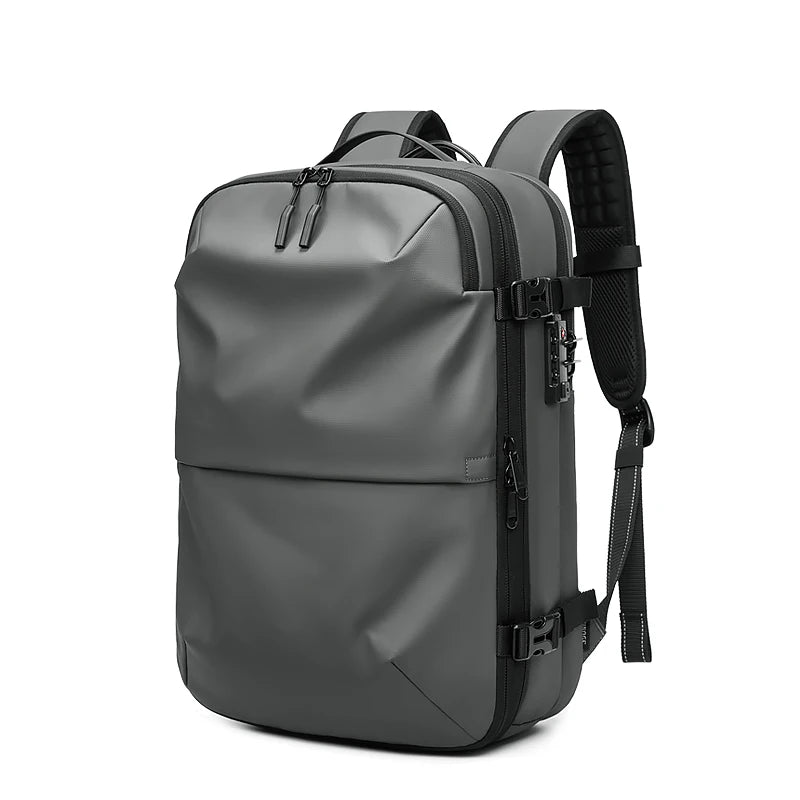 Ben Nevis gray backpack with black straps on a white background
