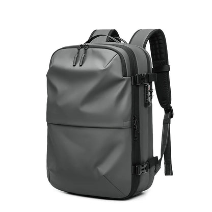Ben Nevis gray backpack with black straps on a white background
