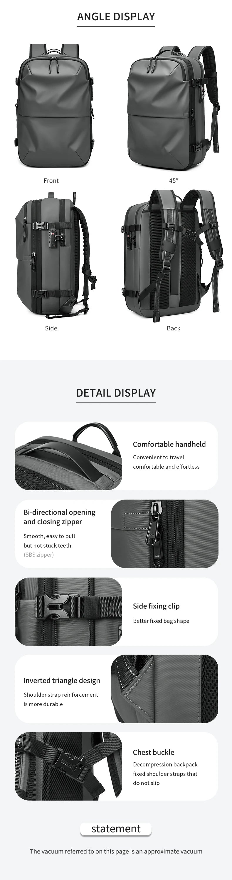 Ben Nevis compression Backpacks displayed from different angles with detailed features on a white background.