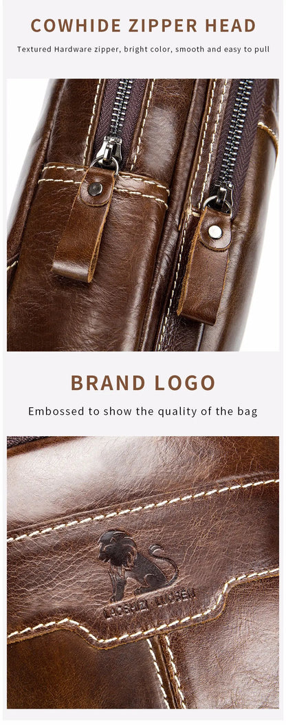 Cow hide genuine leather cross body bag