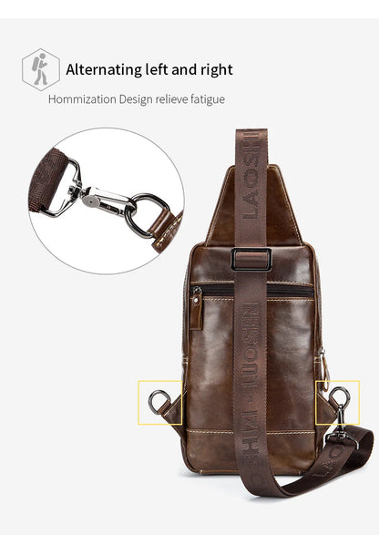 Cow hide genuine leather cross body bag