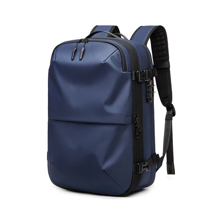 Ben Nevis blue backpack with black straps on a white background
