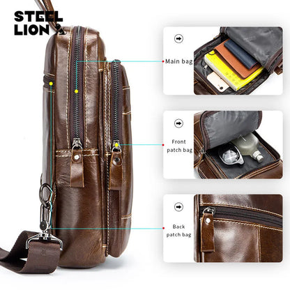 Cow hide genuine leather cross body bag